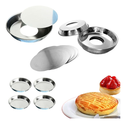 Kit 12 Forma Tortinha Mini Torta Lisa Furada Sem Fundo