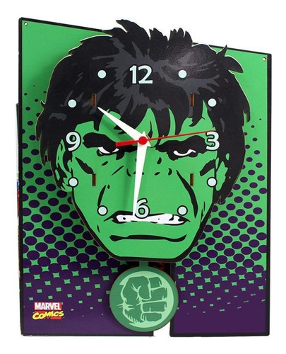 Relógio Com Pêndulo Hulk