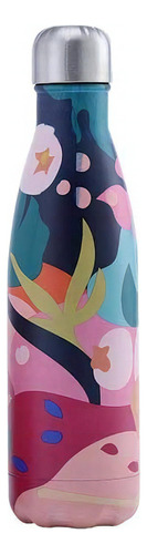 Botella Termica Acero Inoxidable Doble Capa Premium Color Flores