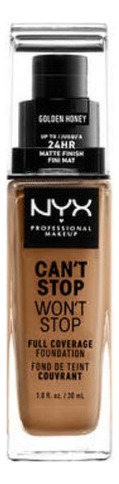 Base de maquillaje líquida NYX Professional Makeup Can't Stop Won't Stopy Full Coverage Base para maquillaje líquido - 30mL
