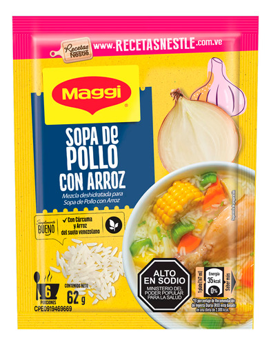 Sopa De Pollo Con Arroz Maggi 62gr 2 Unds