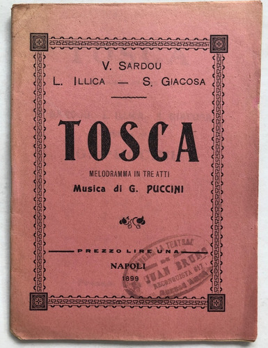 Tosca V. Sardou G. Puccini Prezzo Napoli