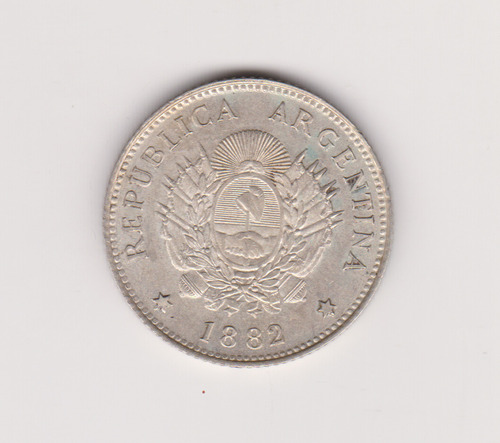 Moneda Argentina 20 Ctvs Año 1882 Plata Excelente