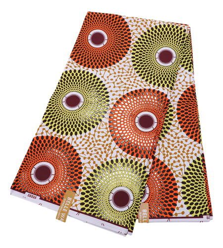 Tecido De Estilo Africano De 6 Metros Estampado Em Cera Étni
