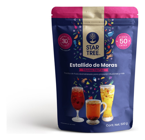 Tisana Frutal Star Tree Sabor Estallido De Moras 500g