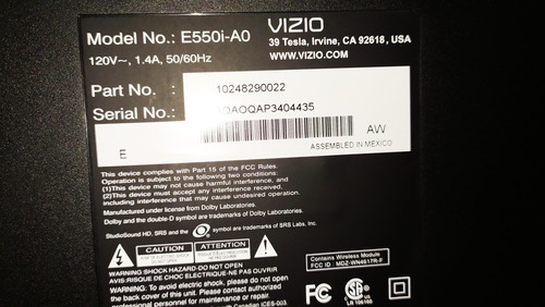 Tv Lcd Vizio 55 Pulgadas 350