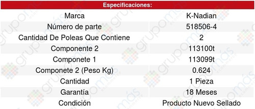 Componentes Tiempo Jetta L4 1.9l 06/13 K-nadian 8575491