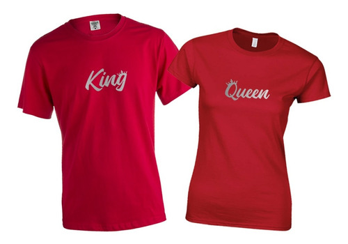 Pack 2 Remeras Mujer Hombre Regalo Amor Pacman King Queen