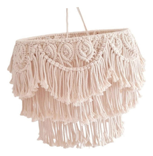 Para Macrame Lamp Shade Art Lámpara Colgante Sombra Para
