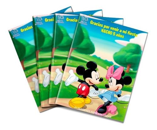 Mickey Y Minnie Libros Souvenirs X10 Para Colorear 