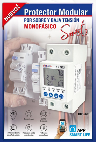 Protector Tension Wifi Alta Baja Medidor Consumo Tbcin Smart Gfab63cxl