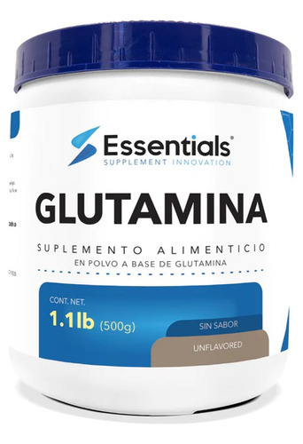 Glutamina Monohidratada Essentials 500 Gr 100 Servicios