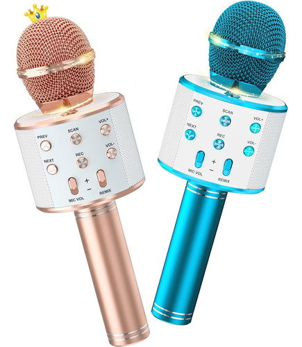 Ankuka Kids Karaoke Microphone 2 Pack, Micrófono Inalámbrico