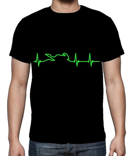 Remera Electrocardiograma Moto Algodón Calidad Premium