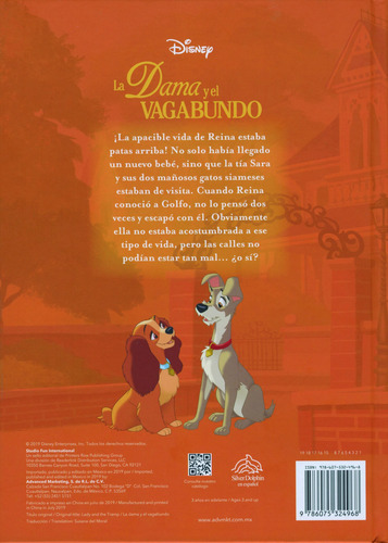Clasicos De Disney: La Dama Y El Vagabundo, de Varios autores. Clásicos De Disney: El Rey León Editorial Silver Dolphin (en español), tapa dura en español, 2019