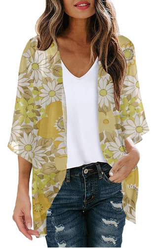 Chaqueta Holgada De Manga Abullonada Con Estampado Floral De