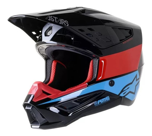 Casco Alpinestars Motocross Supertech S-m5 - Color Azul Diseño Bond Helmet Tamaño Del Casco S