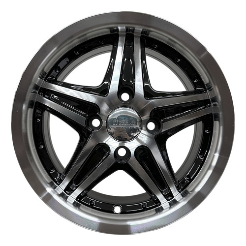 Llanta Deportiva Bk471 R13 4x100 Chevrolet Renault Toyota Vw Diamantado Negro