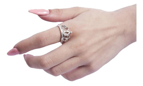Anillo Corona Crown Queen Plata Gris Para Dama 925