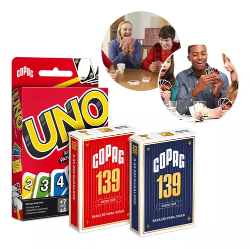 Kit com 3 caixa de Jogo De Cartas - Uno - Copag - Original