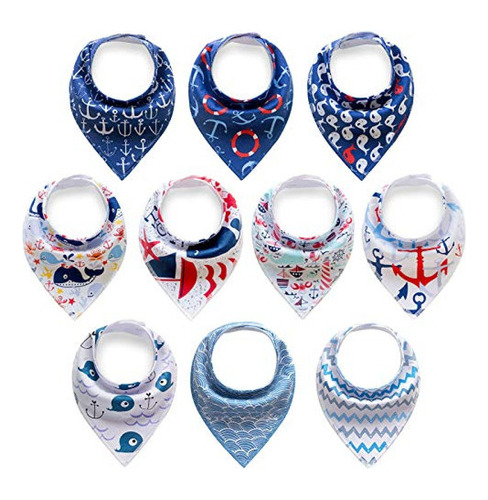 Cherub Baby Bandana Drool Baberos 10 Pack, Absorbente Bandan