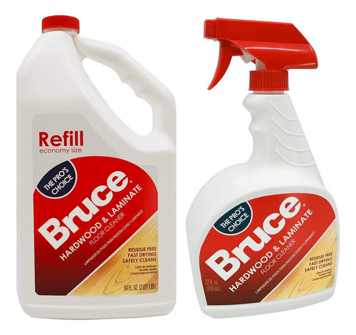 Bruce 64 Oz 32 Oz + Nowax Limpiador Para Pisos Laminados Y D