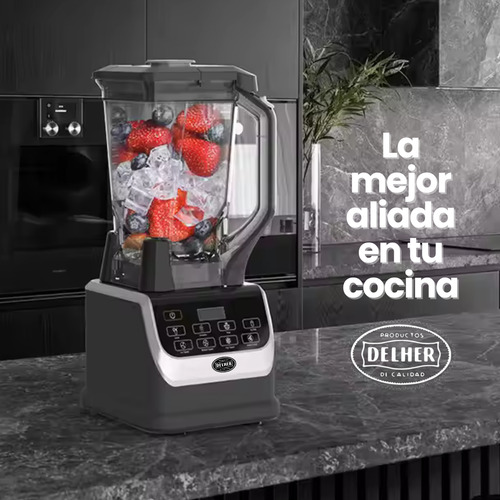 Licuadora Profesional Delher 2 L 1200w Y 2 Vasos Smoothies