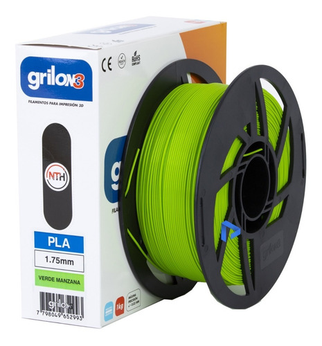 Filamento 3D PLA Grilon3 de 1.75mm y 1kg rojo