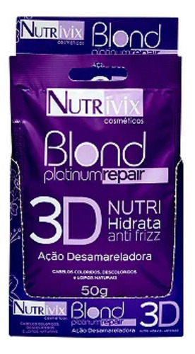 Kit 3 Nutrivix - Sachê Blond Platinum Repair 3d 50g