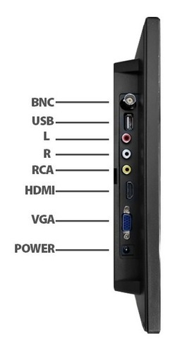 Imagem 4 de 4 de Monitor Especial Cftv Dvr 10 Polegadas Ent Vga Rca Usb Hdmi