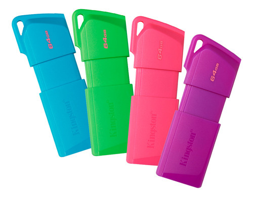 Kit 4 Memoria Usb 3.2 Kingston Dt Exodia M 64gb Gen 1 Neón Color Colores