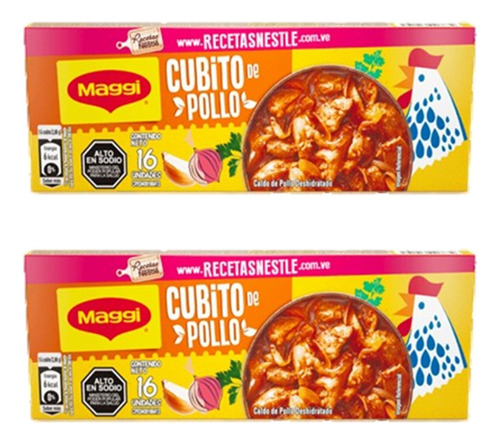 2 Cajas Cubitos De Pollo Maggi 16und