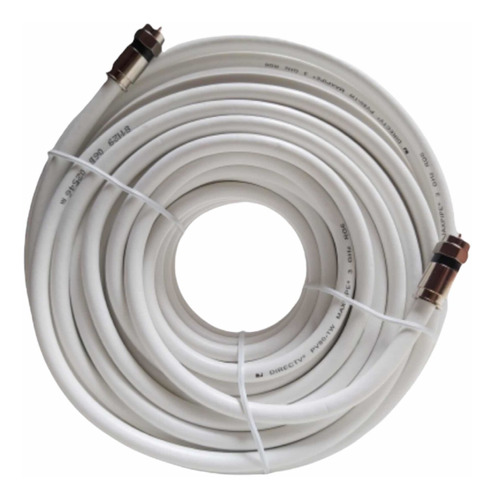 Cable Coaxial Rg6 Blanco O Negro 2 Metros Con Conectores