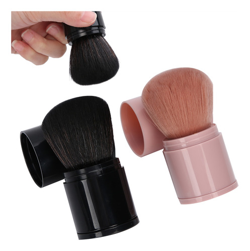 Pincel En Polvo Profesional Retráctil Para Rostro, 2 Unidade