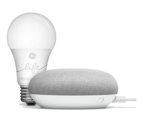 Imagen 1 de 4 de Kit De Inicio De Google Home Mini Y Bombilla Inteligente