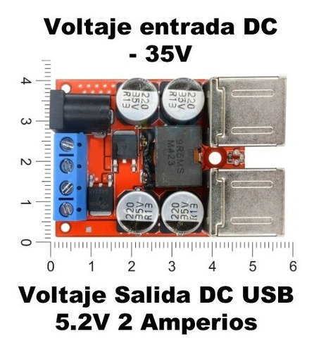Salida de 2/4 puertos USB corriente continua Móvil-carga directa de vehículo actual placa módulo de alimentación de 8V-35v 8A