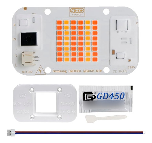 Cob - Panel De Luz Led De 50 W Con Diodos Samsung Lm283b 350