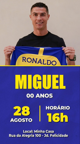 Convite Aniversário Festa Futebol Cristiano Ronaldo Cr7 (2)