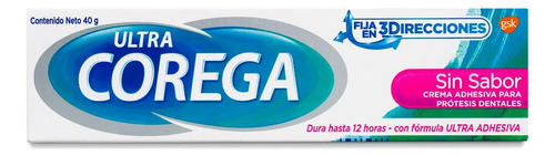 Corega Crema Adhesiva Para Prótesis Dental Sin Sabor 40 Gr