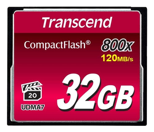 Memoria Trancend Compactflash 32 Gb 800x 60mb/s Read 120mb/s