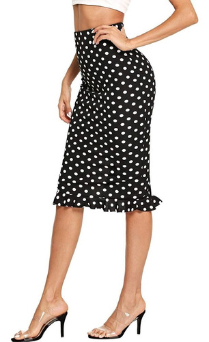 Tsuki Moda Japonesa: Falda Polka Dots Lunares Ajustada Sexy