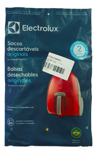 Kit Saco C/ 3un Para Asp Electrolux Dt30ccbr001p 38872