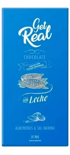 Chocolate C/ Leche, Almendras Y Sal Marina Get Real Organico