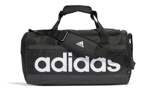 Mala adidas Duffel Pequena Essentials - Preto/branco