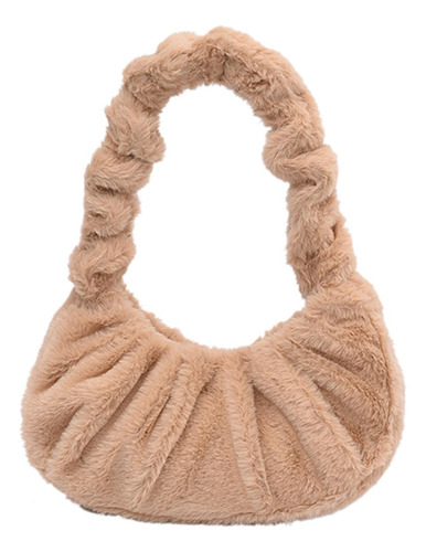 Bolso De Invierno Con Hombros Plisados De Felpa Para Mujer