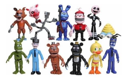 12 Personajes/kit Five Nights At Fnaf World De Freddy