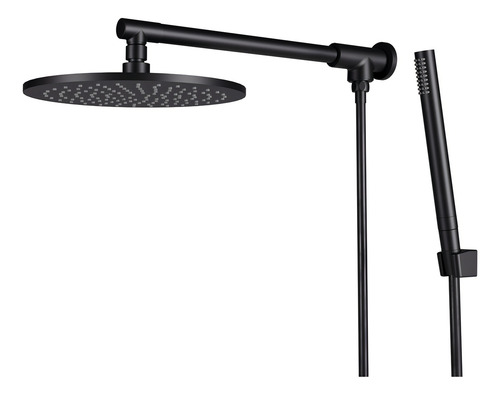Chuveiro Parede Com Desviador Metal Safira Preto Fosco Fani