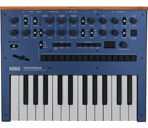 Imagen 1 de 6 de Sintetizador Korg Monologue Analógico Mono Azul 25 Teclas