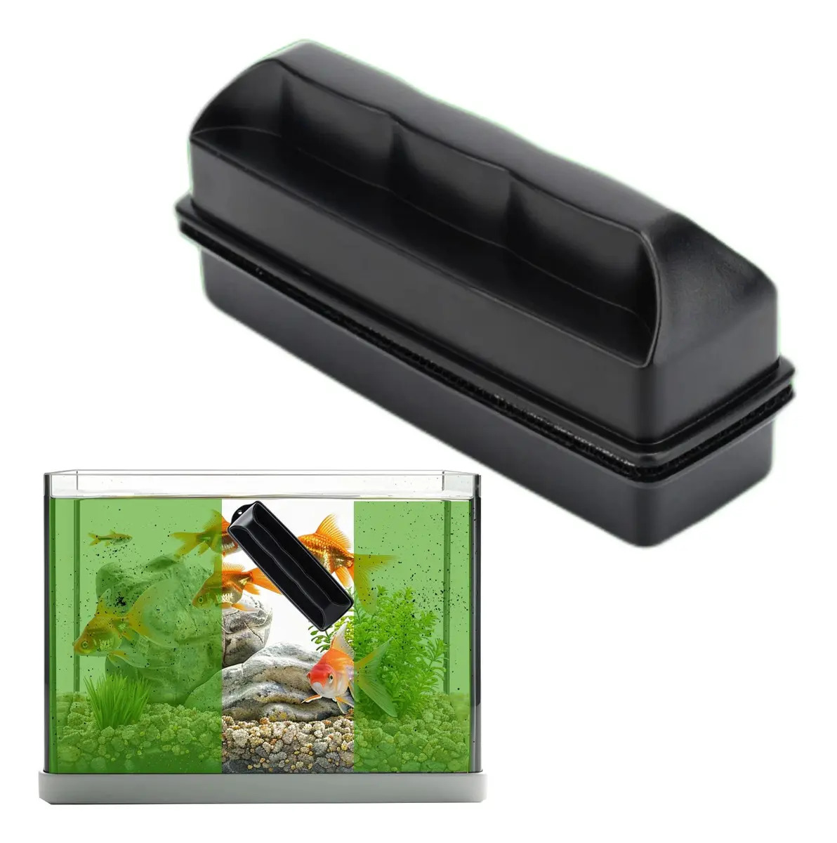 Limpiador Magnético PetVille Para Acuarios de Vidrio, Limpieza hasta 6 mm