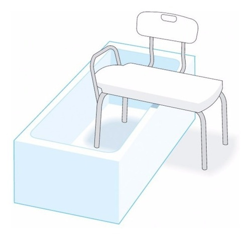 Imagen 3 de 3 de Silfab Silla De Baño Para Interior Bañera 3 Posiciones I1204